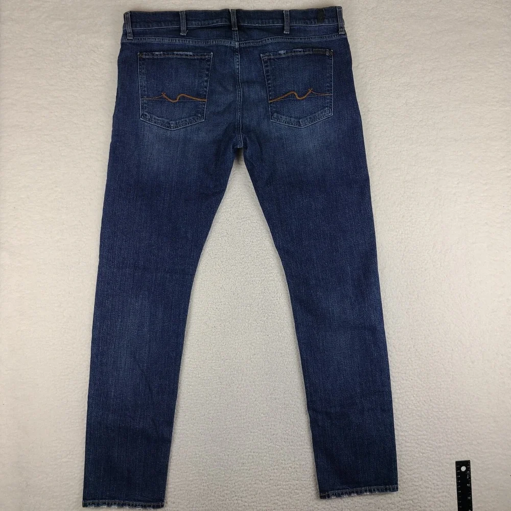 7 For all Mankind Jeans Mens‎ 40x34 Blue Paxtyn Skinny Dark Wash Denim